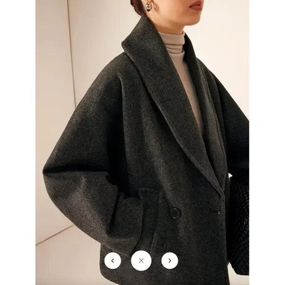 Commense Tweed Pockets Loose Coat Sz S - Picture 3 of 7